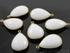 White Onyx Faceted Pear Bezel, (BZC7091)